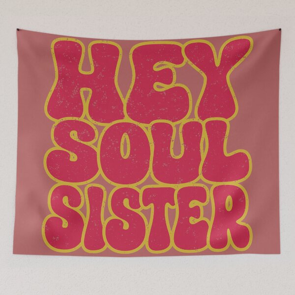 Item preview, Hey Soul Sister - Colorful Nostalgia - Bold Retro Typography - Distressed designed and sold by FaeryNuff.