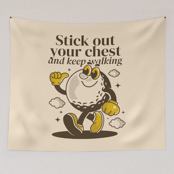 Item preview, Walking Golf ball character. Stick your chest and keep walking designed and sold by adipra.