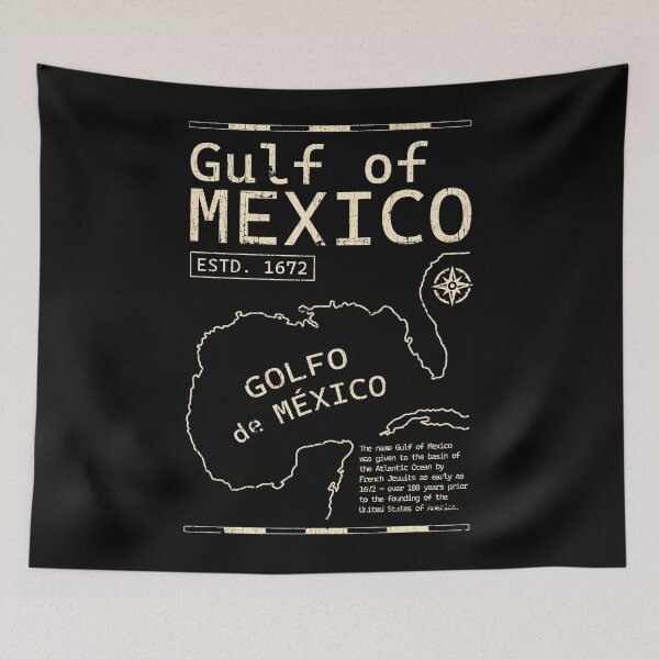 Item preview, Gulf of Mexico Est. 1672 Historic vintage Map  designed and sold by Dolphin Graphic.