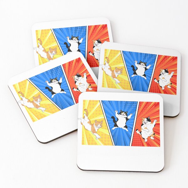 Item preview, Comic-Style Trio – Cute & Funny Cats in Action designed and sold by shopfindingbeni.