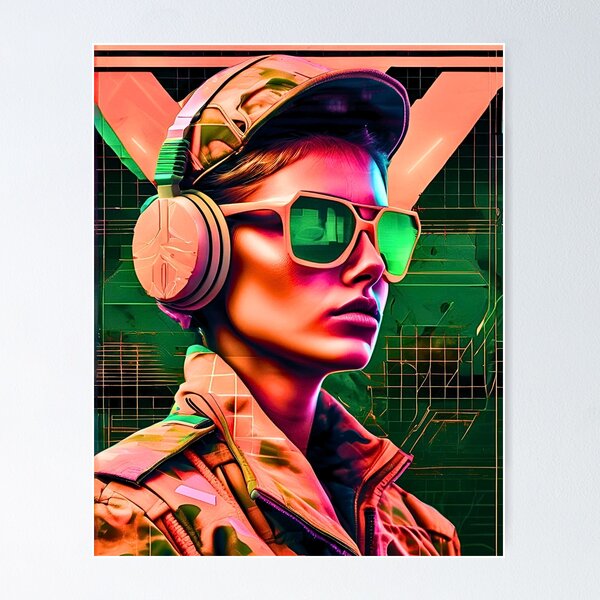 Item preview, Green And Orange Graphic Retrowave Camo Desertpunk Camouflage Fusion designed and sold by CamouflageLab.