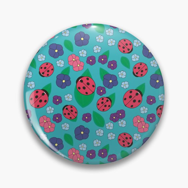 Item preview, Fun Ladybug and Flower Repeat Pattern Print designed and sold by MoePark.