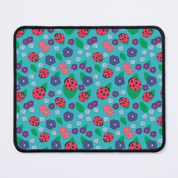 Item preview, Fun Ladybug and Flower Repeat Pattern Print designed and sold by MoePark.