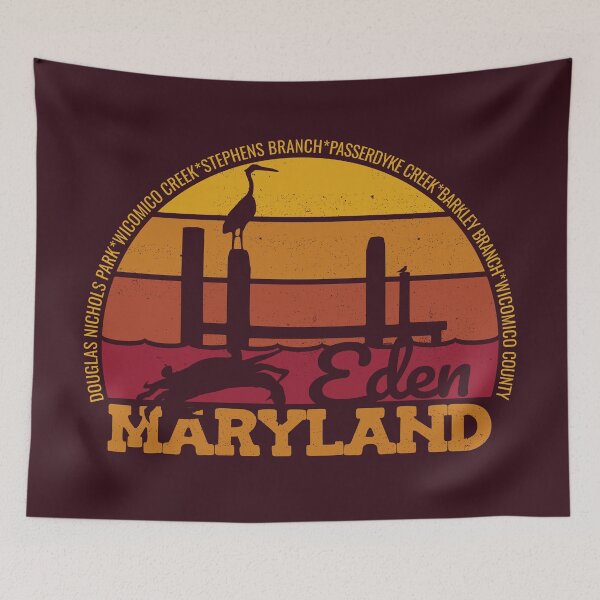 Item preview, Eden Maryland Sunset Retro Local Pride Logo designed and sold by CRHPOD20.