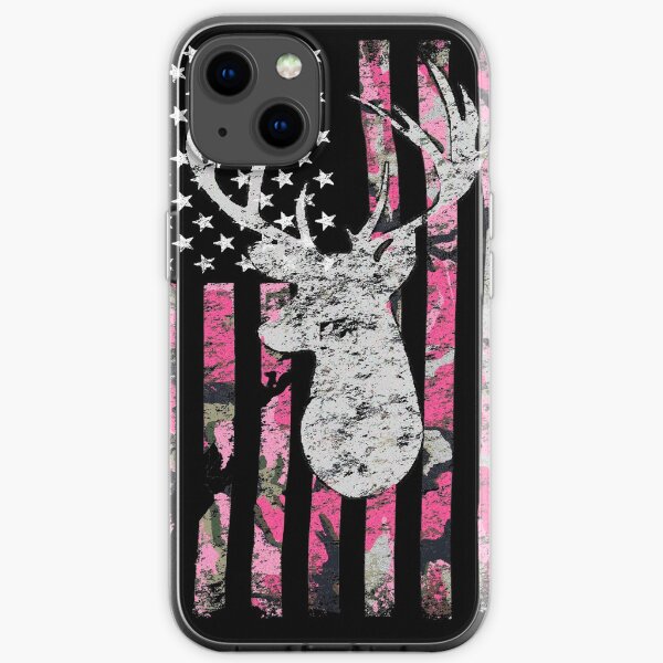 Rosafarbene Tarnungs-Flaggen-Rotwild-Jagd iPhone Flexible Hülle