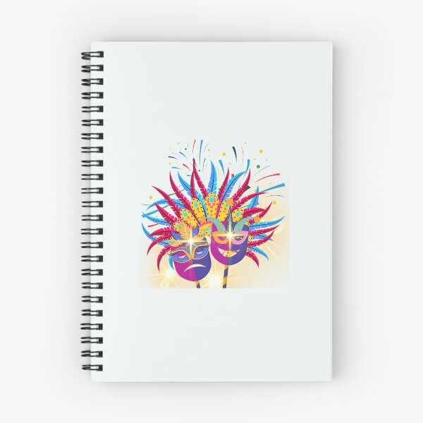 Item preview, Two vibrant carnival masks adorned with intricate feather decorations and colorful designs. designed and sold by Wantanadesign.