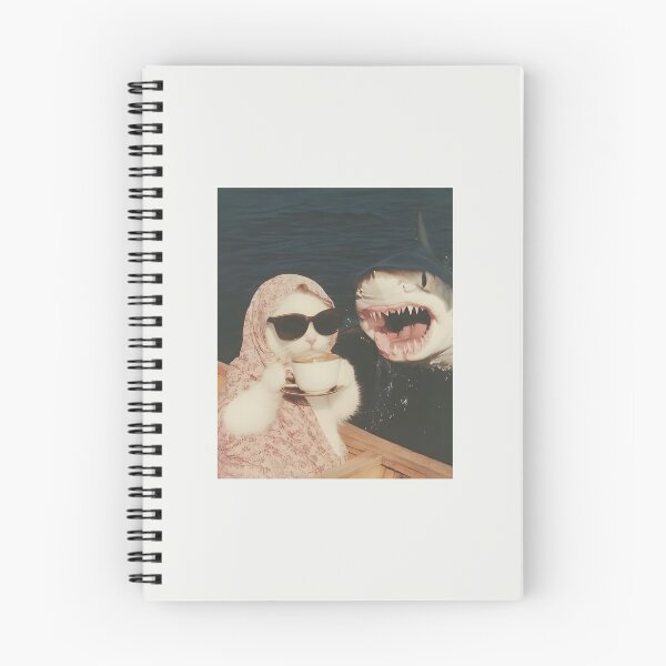 Item preview, Demure cat with glasses and sharkie / Everything is on fire designed and sold by FigmaCreations.