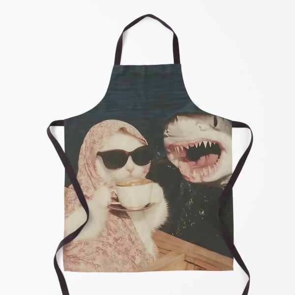 Item preview, Demure cat with glasses and sharkie / Everything is on fire designed and sold by FigmaCreations.