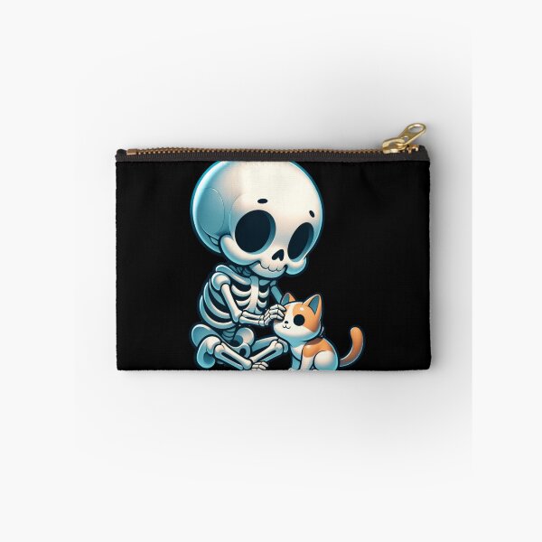 Item preview, Kawaii Skeleton Petting Adorable Kitten designed and sold by 2ndSketch.