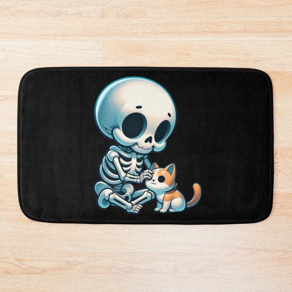 Item preview, Kawaii Skeleton Petting Adorable Kitten designed and sold by 2ndSketch.