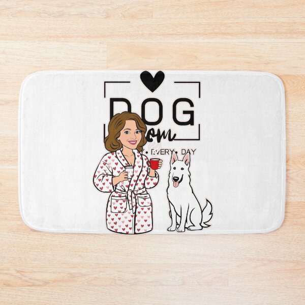 Item preview, Dog Mom All Day Every Day – Cozy Morning with a White Swiss Shepherd designed and sold by GoodyPaws.