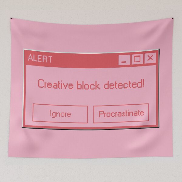Item preview, Creative Block error (pink) - UX Designer | Graphic Designer | UI Designer Stickers designed and sold by PoshPixel.