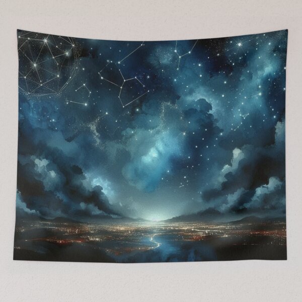 Item preview, Starlit Cityscape designed and sold by LyssasMindArt.