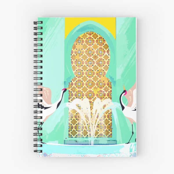 Item preview, Moroccan Courtyard | Heron Animal Wildlife & Ethnic Vintage Architecture | Royal Fountain Palace designed and sold by 83oranges.com.
