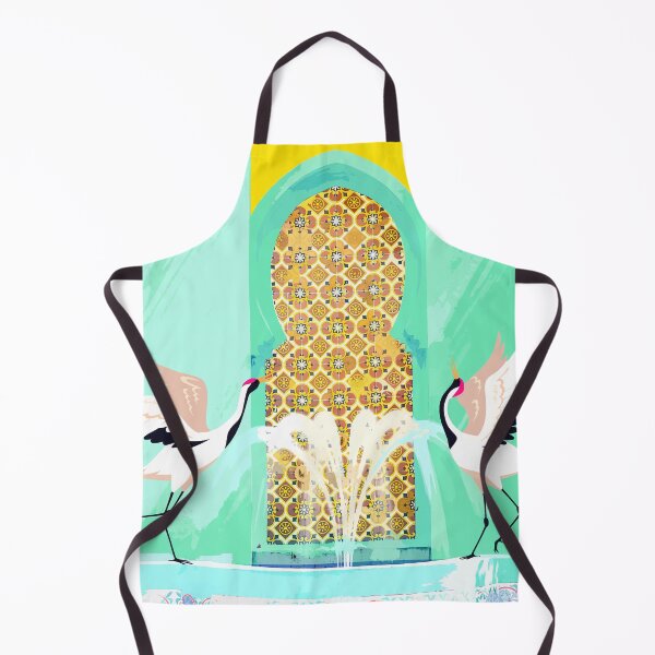 Item preview, Moroccan Courtyard | Heron Animal Wildlife & Ethnic Vintage Architecture | Royal Fountain Palace designed and sold by 83oranges.com.