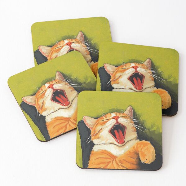 Artikelvorschau, Lustige orange Katze gähnt entworfen und verkauft von PurrGreen.