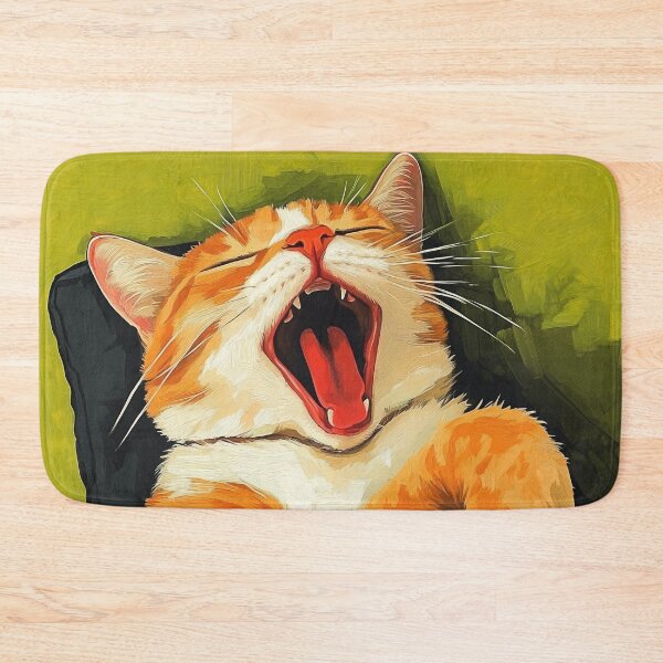 Artikelvorschau, Lustige orange Katze gähnt entworfen und verkauft von PurrGreen.