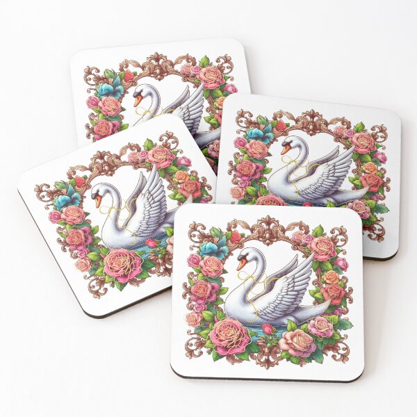 Item preview, Beautiful Pink Swan, flowers, femininity, beauty and love, rococò vibes designed and sold by Sugar Wisdom .