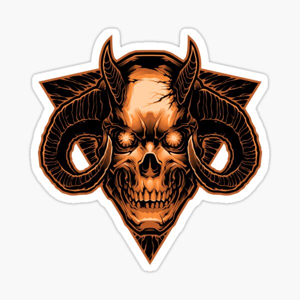 Demonic Skull Sticker