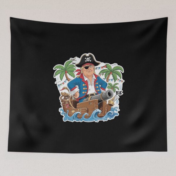 Item preview, Donald Trump Pirate Takeover | Bold Satirical Cartoon Pirate Illustration designed and sold by love3617.