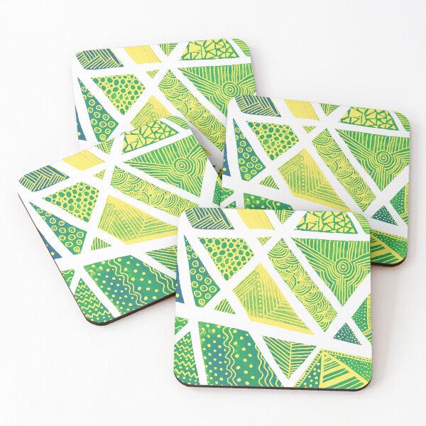 Item preview, Geometric doodle pattern - green and yellow designed and sold by wackapacka.