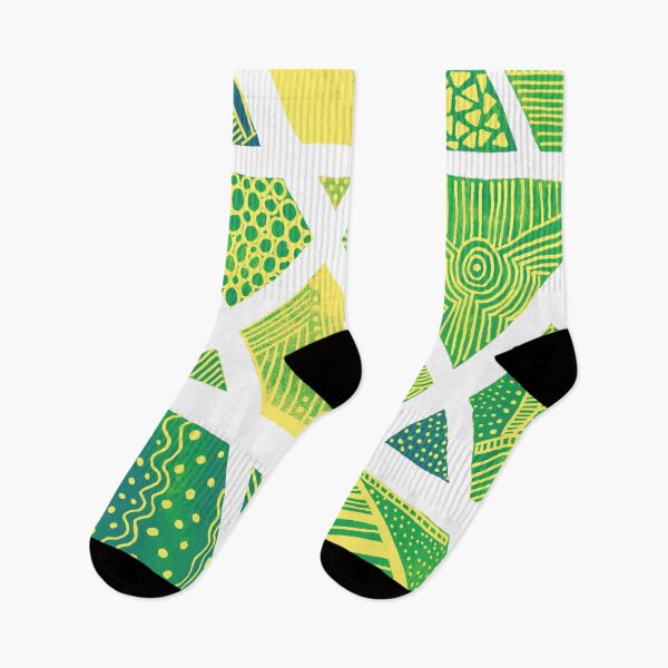 Item preview, Geometric doodle pattern - green and yellow designed and sold by wackapacka.