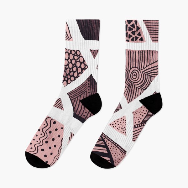 Item preview, Geometric doodle pattern - black and pink designed and sold by wackapacka.