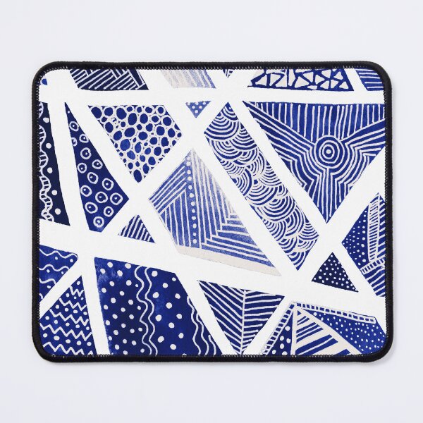 Item preview, Geometric doodle pattern - white and blue designed and sold by wackapacka.