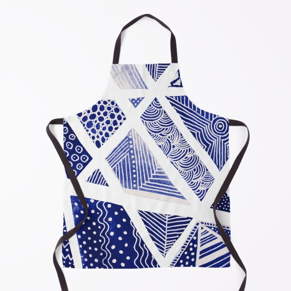 Item preview, Geometric doodle pattern - white and blue designed and sold by wackapacka.