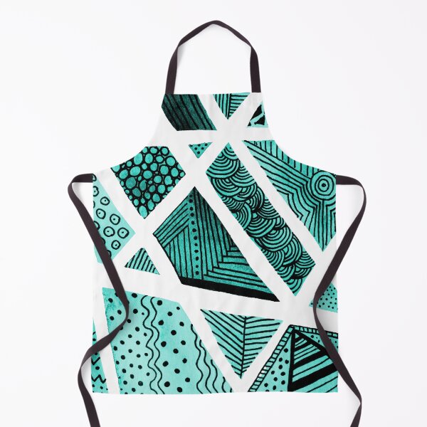 Item preview, Geometric doodle pattern - turquoise and black designed and sold by wackapacka.