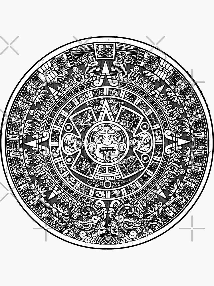 "Aztec calendar" Sticker for Sale by Philipe3d Redbubble