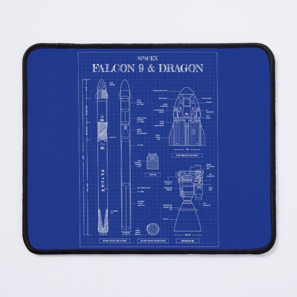 Artikelvorschau, SpaceX: Falcon 9 & Crew Dragon (Vertical Blueprint) entworfen und verkauft von BGALAXY.