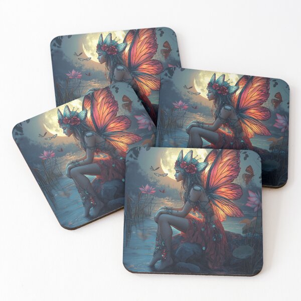 Item preview, fairy sitting on a stone along a river designed and sold by ladivinefactory.