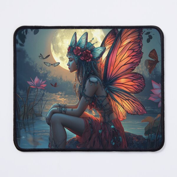 Item preview, fairy sitting on a stone along a river designed and sold by ladivinefactory.