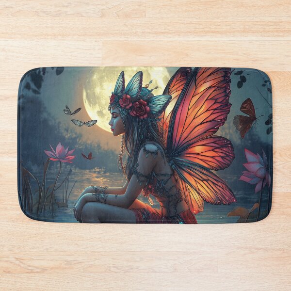 Item preview, fairy sitting on a stone along a river designed and sold by ladivinefactory.