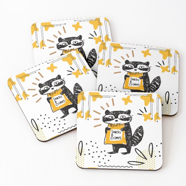 Item preview, SNACKS & CRIMES – Funny Raccoon Art designed and sold by Molly's Gone Mad .