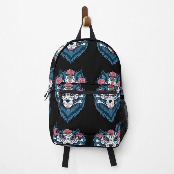 Item preview, Sugar Skull Wolf: A Floral and Bone Design designed and sold by wzetart.