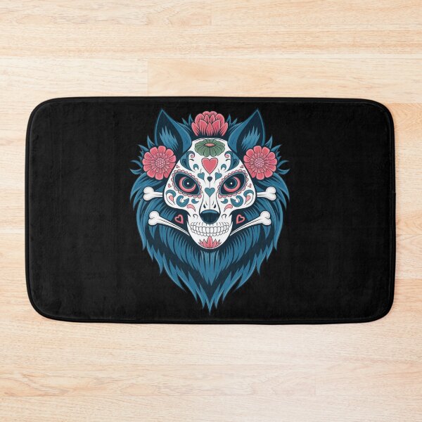 Item preview, Sugar Skull Wolf: A Floral and Bone Design designed and sold by wzetart.