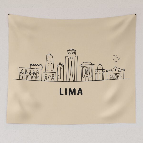 Item preview, Lima Skyline - Minimalist Line Art designed and sold by Twisted Kids.