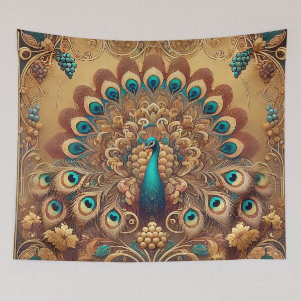 Item preview, Majestic Peacock in Gold Ornament designed and sold by Sigtrix.