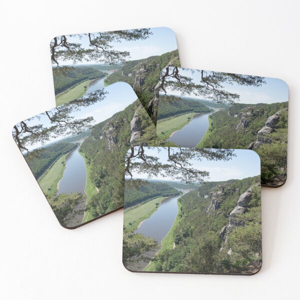 Item preview, Trees, sandstone cliffs and the Elbe valley in Saxon Switzerland designed and sold by Heidemüllerin.