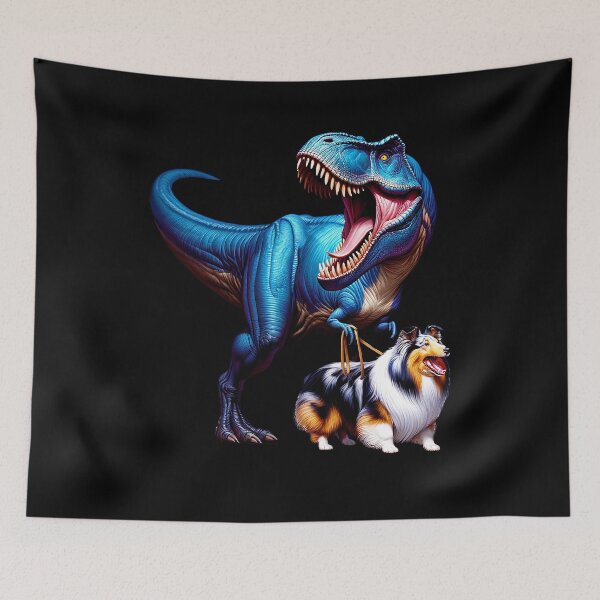 Item preview, Funny Dinosaur Sheltie Walking Dog Lover designed and sold by Kimberley King Art  King Art.
