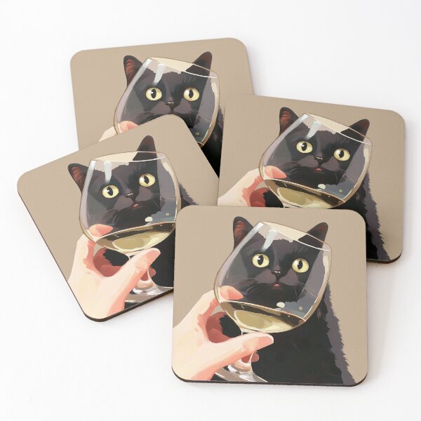Item preview, Silly Black Cat and Wine Isolated designed and sold by PurrGreen.