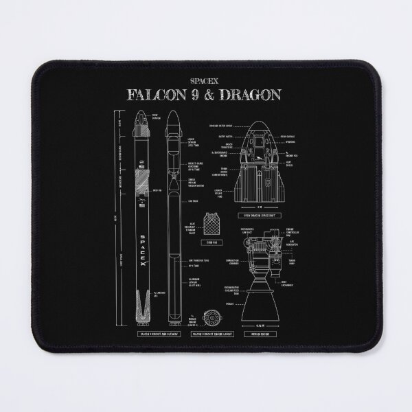 Item preview, SpaceX: Falcon 9 & Crew Dragon (White Stencil-No Background) Vertical  designed and sold by BGALAXY.