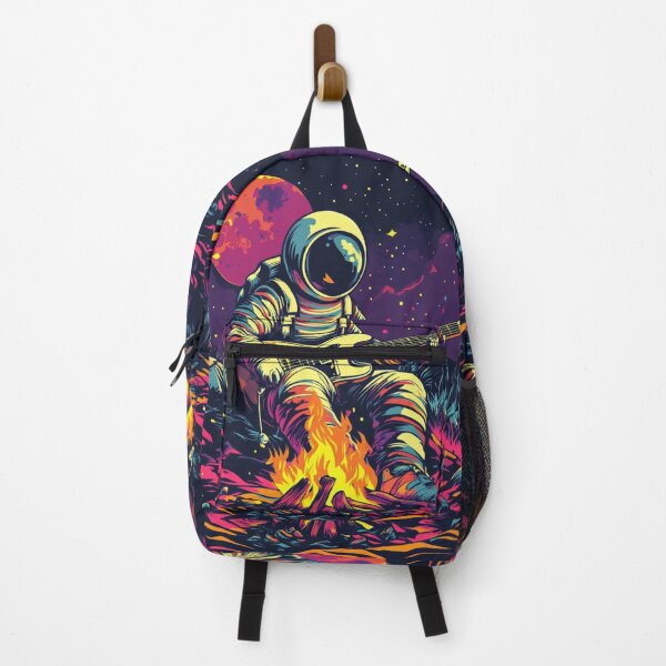 Item preview, Galaxy Astronaut Electro Guitarist Campfire Under Luna designed and sold by GrinGalore.
