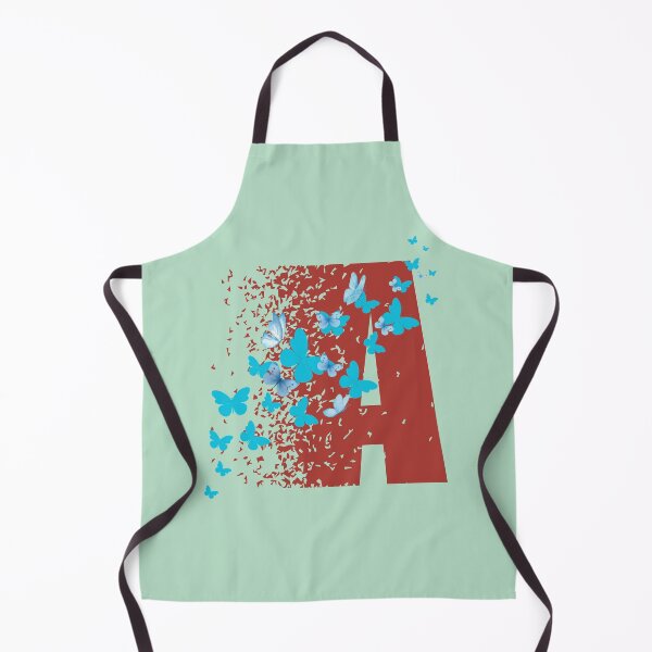 Item preview, A red letter “A” with many blue butterflies flying out of the letter.  designed and sold by Wantanadesign.