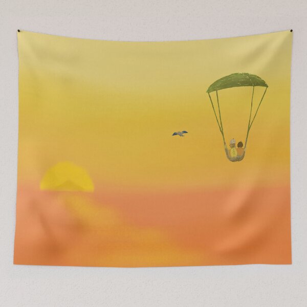 Item preview, Three friends on an adventure at romantic sunset designed and sold by greenPQBstudio.