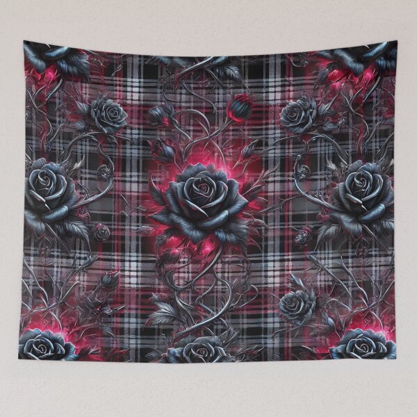 Item preview, Dark Enchantment Plaid: A Gothic Glow of Roses & Thorns designed and sold by Meta2Physical.