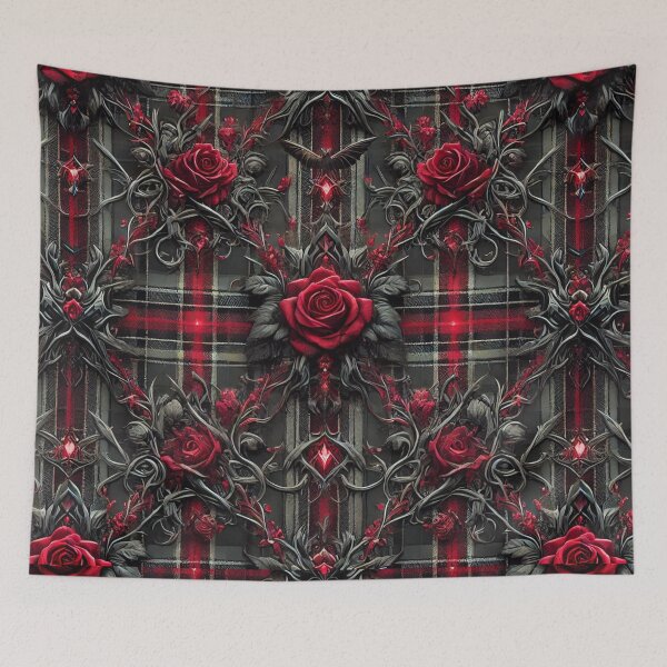 Item preview, Vampire’s Embrace Plaid: A Dark & Blood-Red Gothic Statement designed and sold by Meta2Physical.