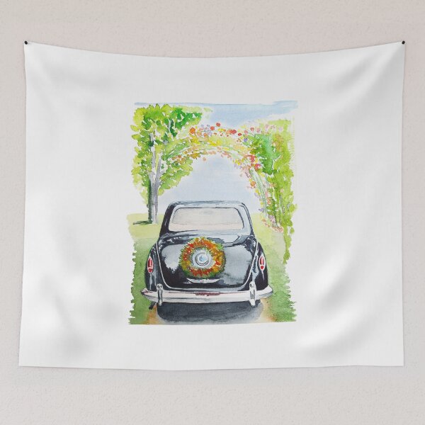 Item preview, Wedding retro car watercolor designed and sold by LiliyaSavelieva.